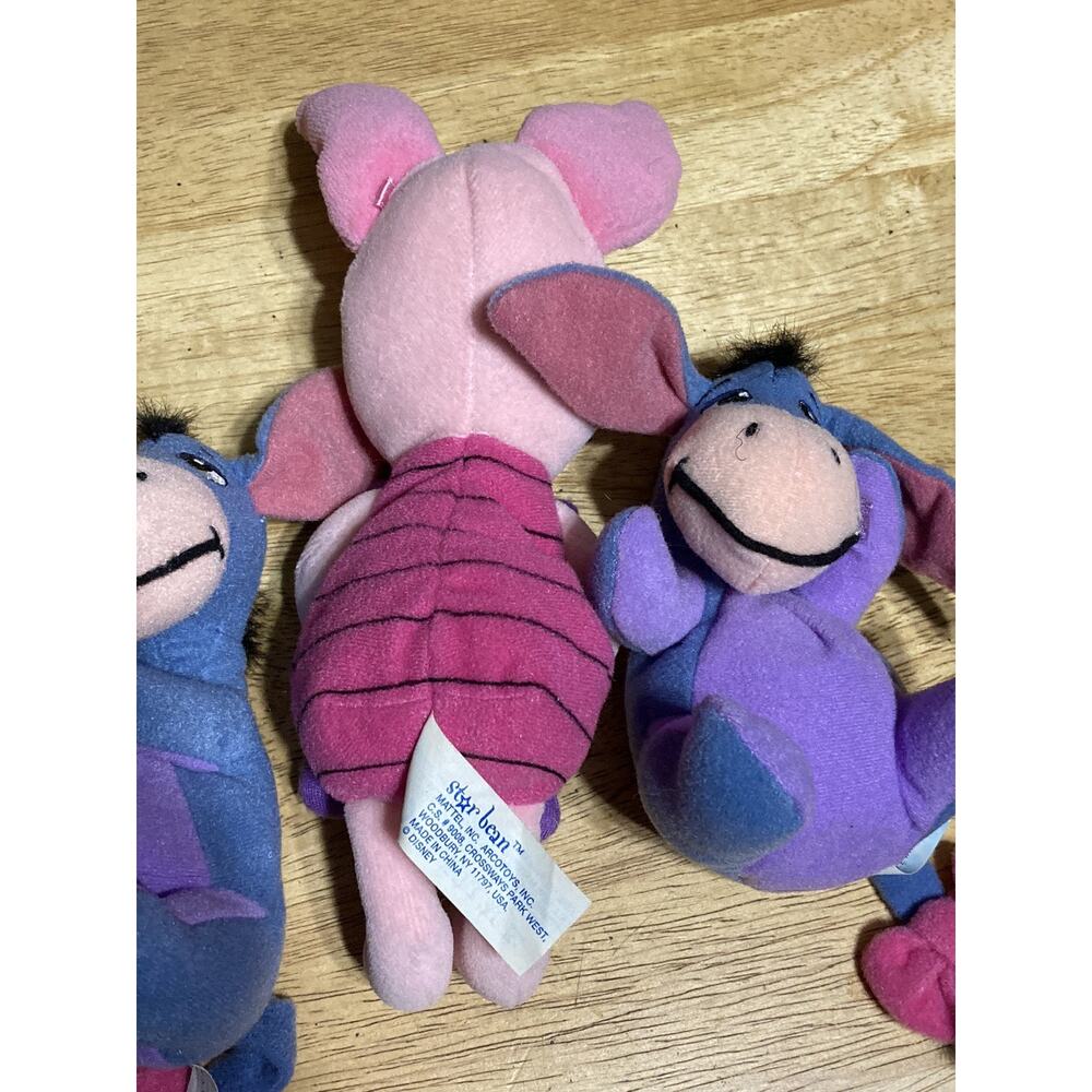 Mattel Winnie the Pooh Plush Lot Kanga and Roo (Vintage 1997), Eeyore, Piglet - Picture 10 of 11